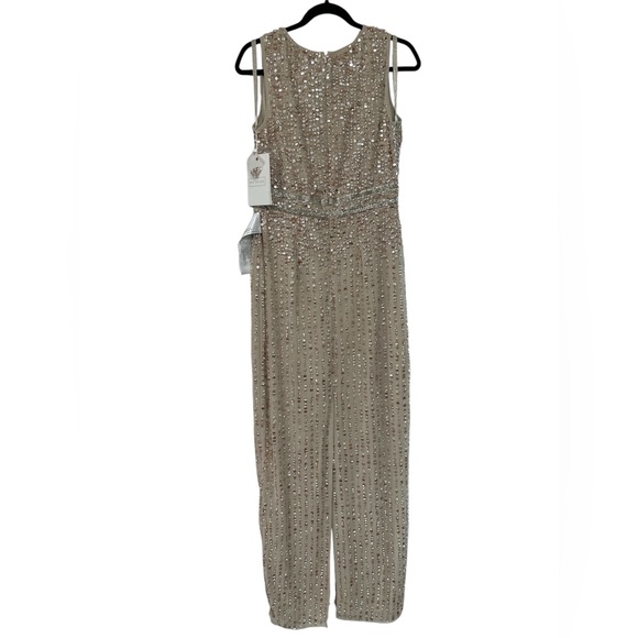 Mac Duggal Beaded Cream Gown style 93603 column dress blush - Picture 6 of 9